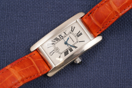 Cartier Tank Americaine ref. 1726 Automatic 18kt White Gold Watch Only