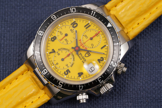 Tudor Prince Date Chronograph "Tiger" ref. 79270 Yellow Dial Full Set and Service