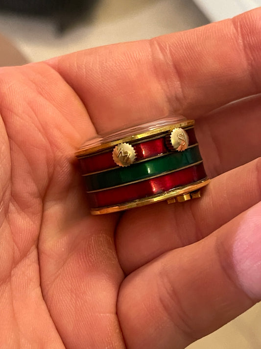 Miniature Brass and Enamel Cartier Musical Alarm Clock 1960s