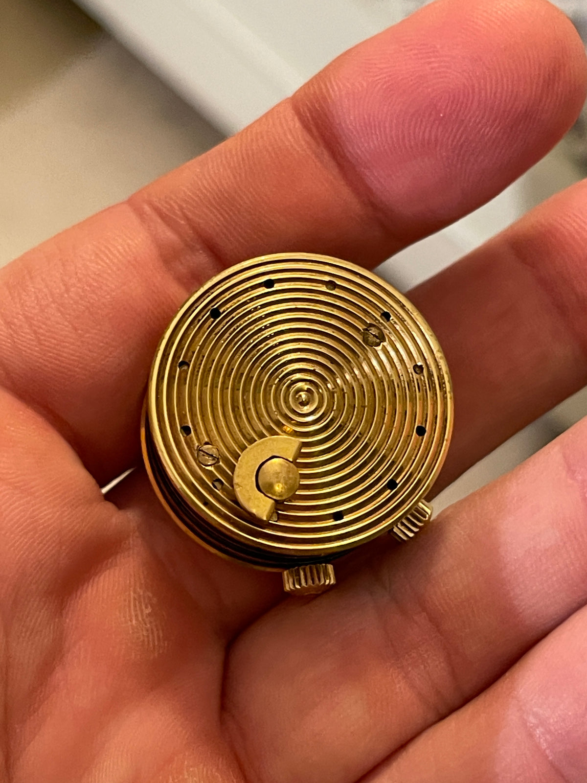 Miniature Brass and Enamel Cartier Musical Alarm Clock 1960s
