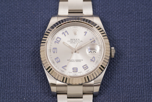 Rolex Datejust II Silver Arabic Dial ref. 116334 Full Set