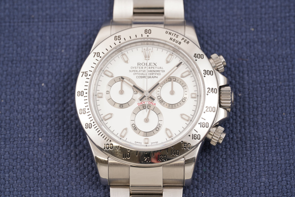 Rolex Daytona White Dial ref. 116520 "APH" Dial Full Set