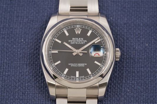 Rolex Datejust 36mm Black Dial ref. 116200 Watch Only