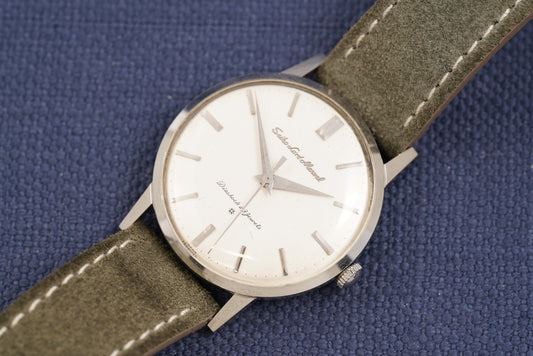 Seiko Lord Marvel Carved Logo 14kt White Gold Indices Watch Only