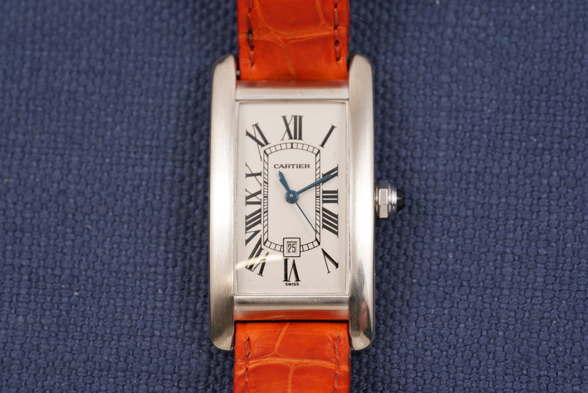Cartier Tank Americaine ref. 1726 Automatic 18kt White Gold Watch Only