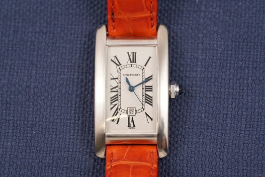 Cartier Tank Americaine ref. 1726 Automatic 18kt White Gold Watch Only