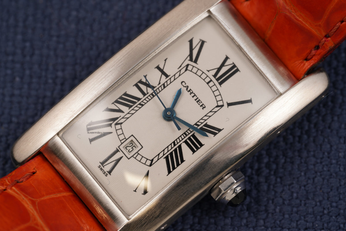 Cartier Tank Americaine ref. 1726 Automatic 18kt White Gold Watch Only