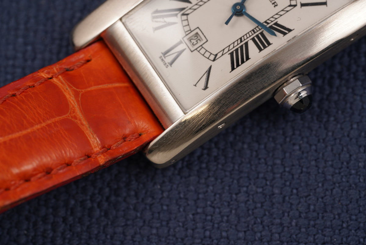 Cartier Tank Americaine ref. 1726 Automatic 18kt White Gold Watch Only