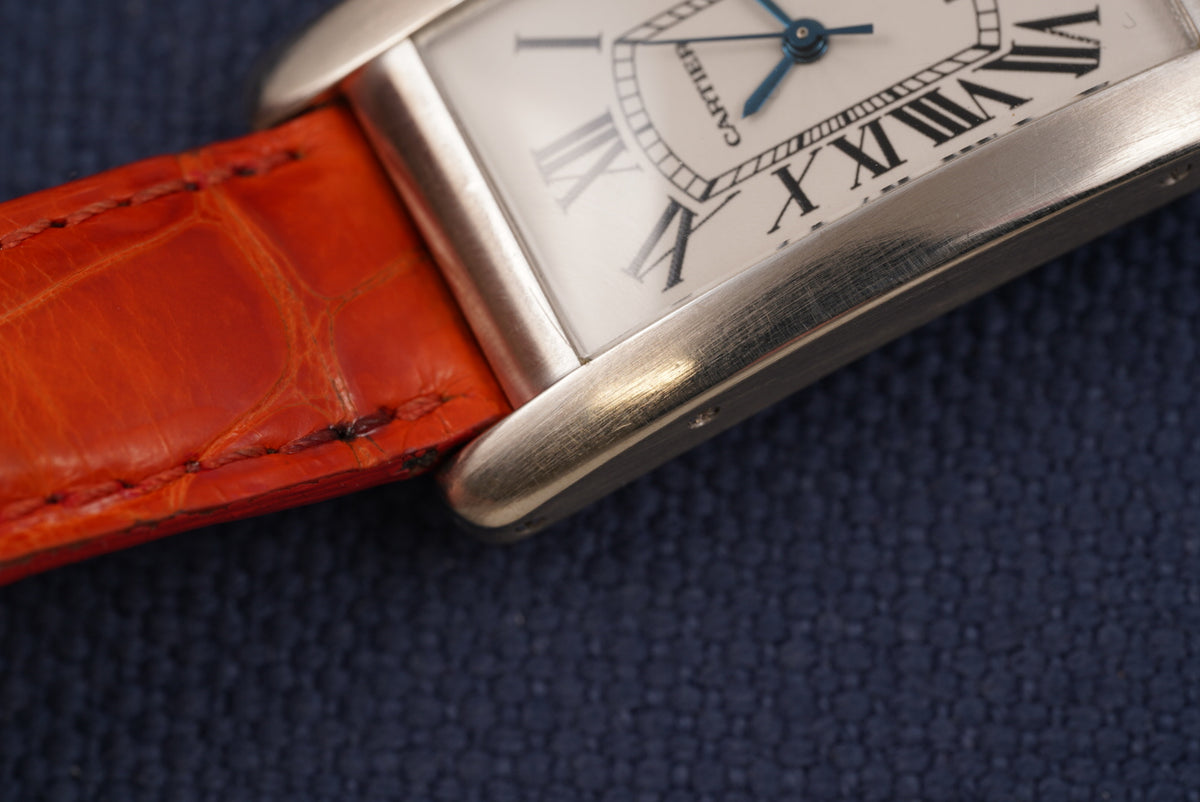 Cartier Tank Americaine ref. 1726 Automatic 18kt White Gold Watch Only