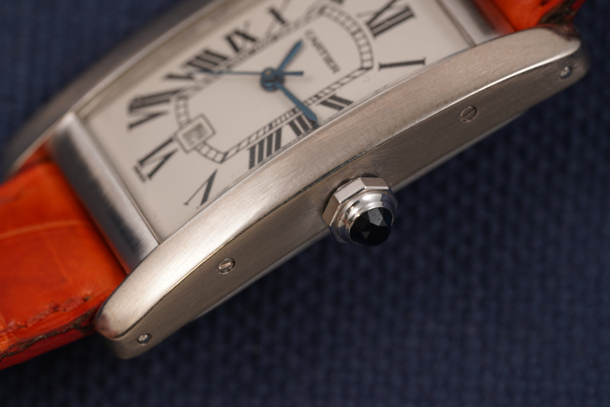 Cartier Tank Americaine ref. 1726 Automatic 18kt White Gold Watch Only