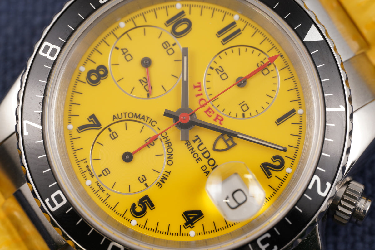 Tudor Prince Date Chronograph "Tiger" ref. 79270 Yellow Dial Full Set and Service