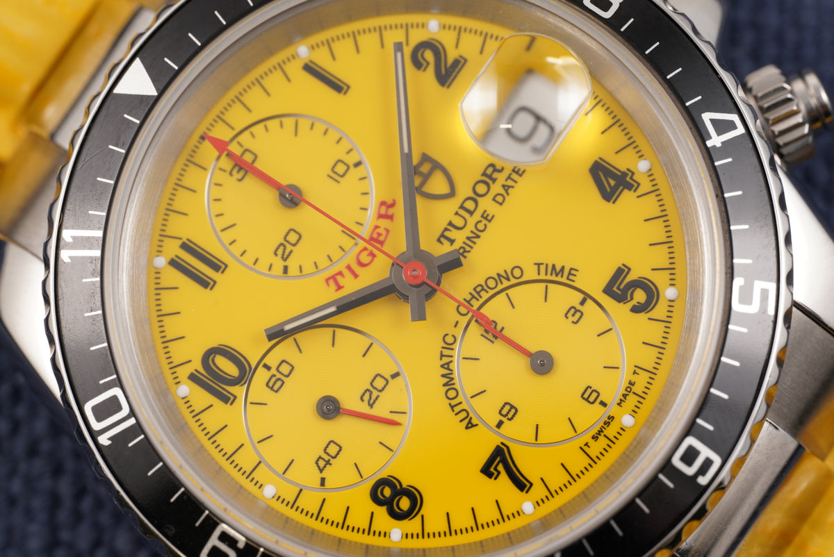 Tudor Prince Date Chronograph "Tiger" ref. 79270 Yellow Dial Full Set and Service