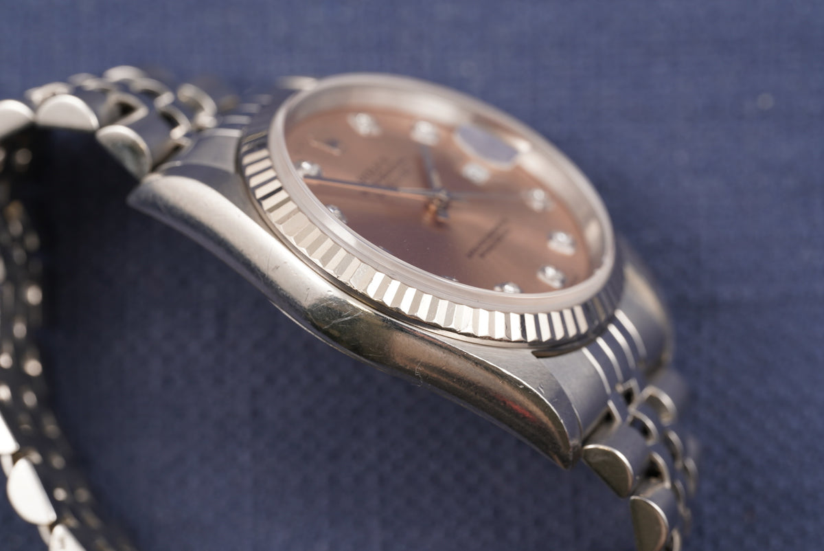 Rolex Datejust ref. 16234 Salmon Diamond Dial Watch Only