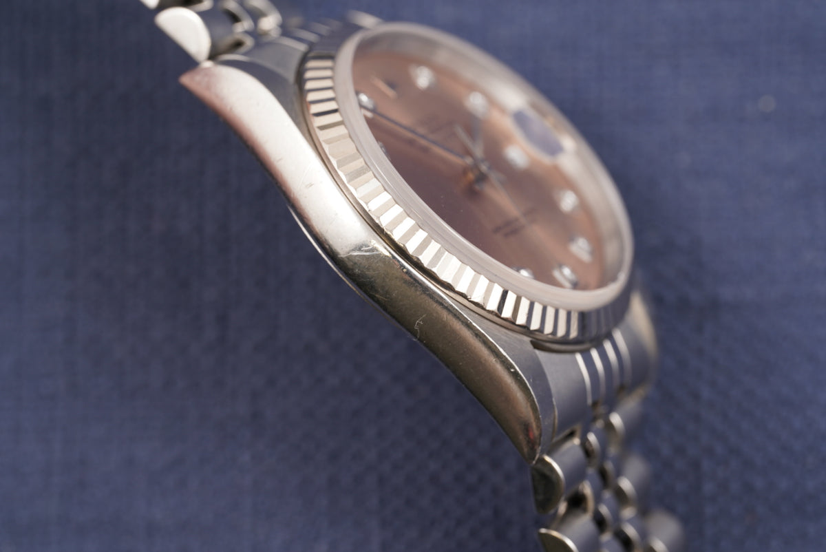 Rolex Datejust ref. 16234 Salmon Diamond Dial Watch Only