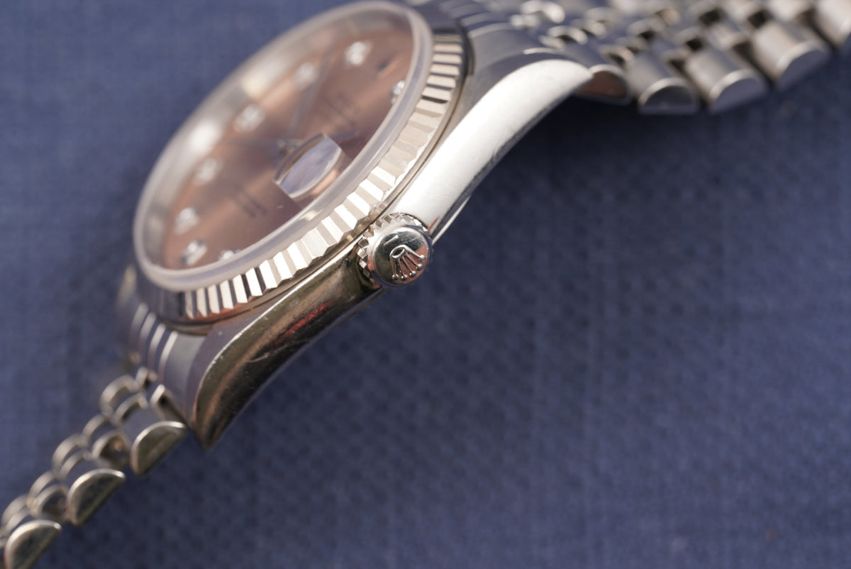 Rolex Datejust ref. 16234 Salmon Diamond Dial Watch Only