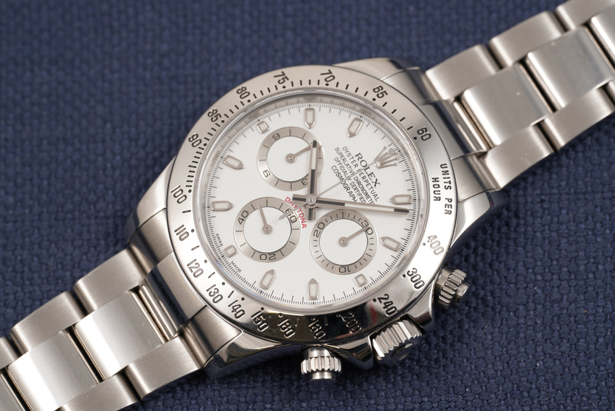 Rolex Daytona White Dial ref. 116520 "APH" Dial Full Set